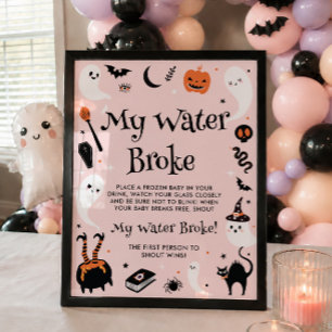 Poster Jeu de Bébé Shower Halloween Rose Ma Source a Cass