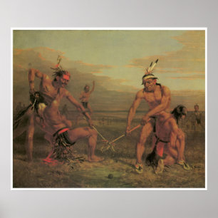 Poster Jeu de boule indien, 1843, peinture occidentale