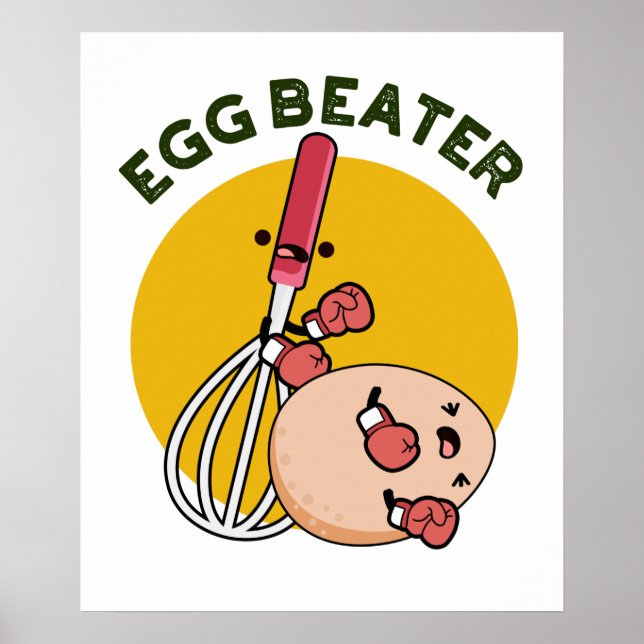 Poster Jeu de boxe amusant de beatère d'oeufs (Devant)