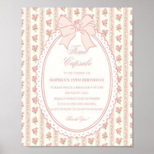 Poster Jeu de capsule temporelle florale fantaisie Peach