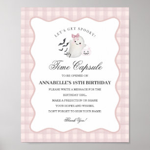 Poster Jeu de capsule temporelle Little Boo pastel rose