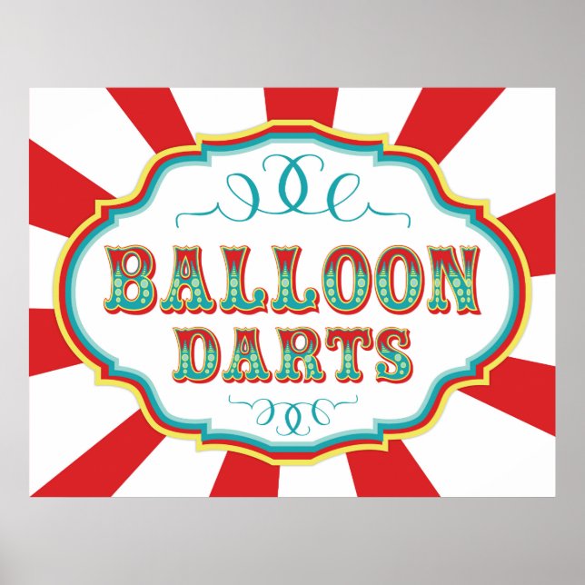 Poster Jeu de carnaval Signe de ballon fléchettes (Devant)