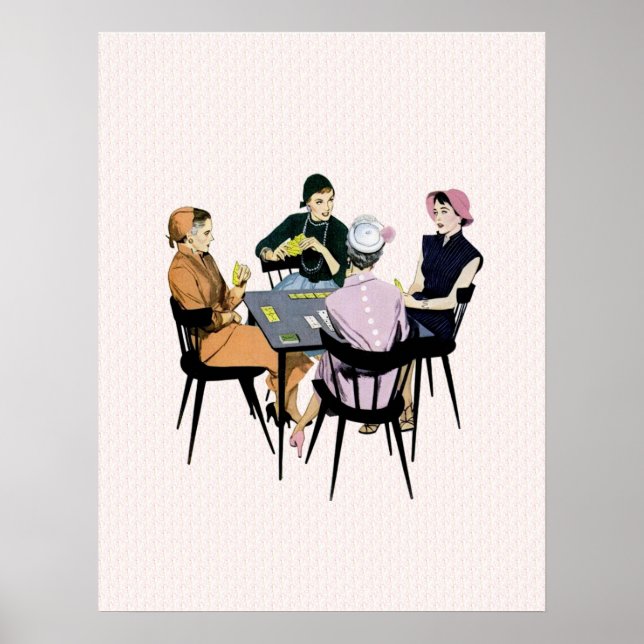 Poster Jeu de cartes Retro 1950 (Devant)