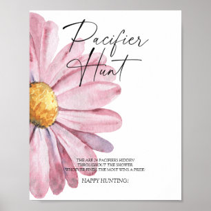 Poster Jeu de chasse à la tétine Daisy pour baby shower