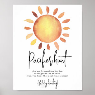 Poster Jeu de chasse à la tétine Sunshine baby shower