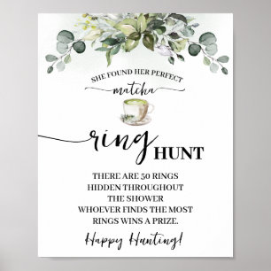 Poster Jeu de chasse à l'anneau de mariage Eucalyptus Mat