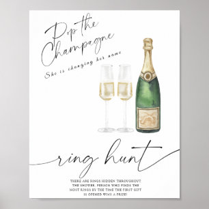 Poster Jeu de chasse à l'anneau de shower de mariage - Ch