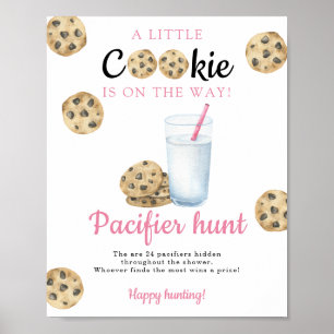Poster Jeu de chasse au Baby shower de lait
