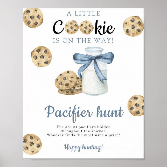 Poster Jeu de chasse au Baby shower de lait (Devant)