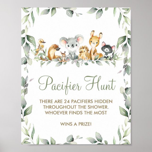 Poster Jeu de chasse écologique Animaux australiens Pacif (Devant)