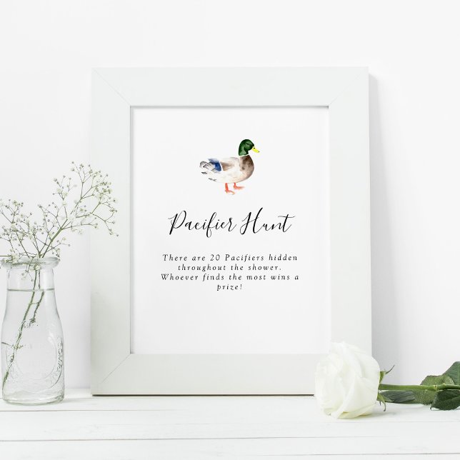 Poster Jeu de chasse pacifique Baby shower de canard simp (Créateur téléchargé)