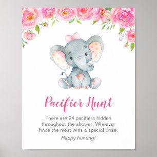 Poster Jeu de chasse Pacifique Signal éléphant Baby showe