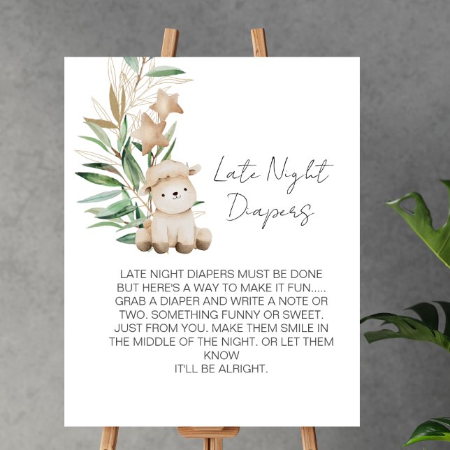 Poster Jeu de couche de fin de nuit doux petit agneau ver (Créateur téléchargé)
