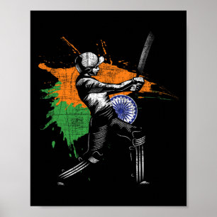 Poster Jeu de cricket indien - Joueur de cricket Tsman Tt