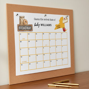 Poster Jeu de date d'accouchement pour bébé dessiné local
