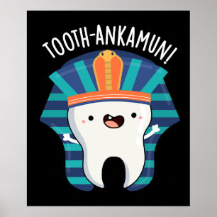 Poster Jeu de dent amusant Jeu de dents foncé BG