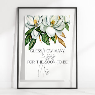 Poster Jeu de devinette de combien de baisers Fleur de Ma