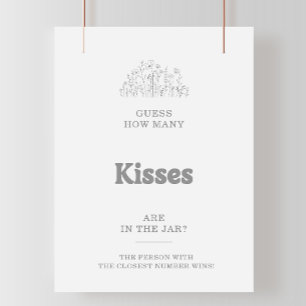 Poster Jeu de devinette de combien de baisers pour la fêt