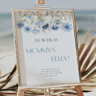 Poster Jeu de devinette du ventre pour Baby Shower botani