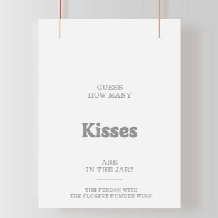 Poster Jeu de devinette minimal de combien de baisers pou