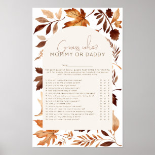 Poster Jeu de devinette pour Baby Shower Tombez amoureux
