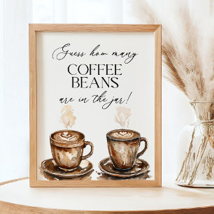 Poster Jeu de douche : Devinez combien de grains de café