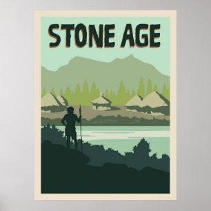 Poster Jeu de la Commission d'âge de pierre minimaliste s