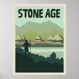 Poster Jeu de la Commission d'âge de pierre minimaliste s