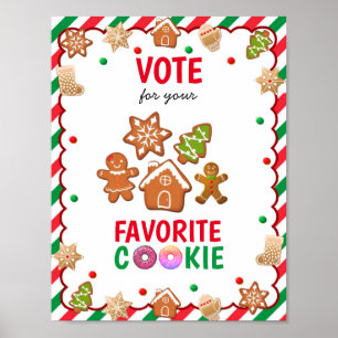 Poster Jeu de la fête de l'échange de cookies de Noël Bal