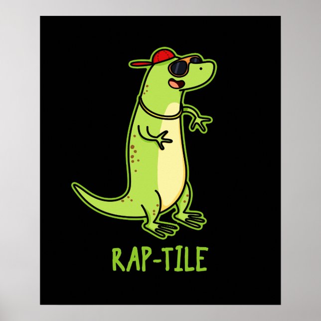 Poster Jeu de Lizard en tissu de rap amusant en reptile g (Devant)