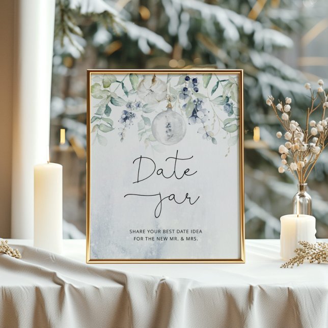 Poster Jeu de mariage pot de date Eucalyptus d'hiver (Créateur téléchargé)