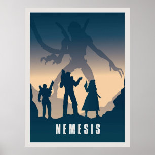 Poster Jeu de Nemesis minimaliste style de voyage jeu