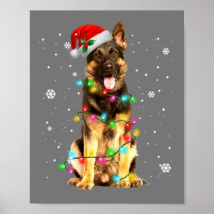 Poster Jeu de Noël de l'arbre de berger allemand
