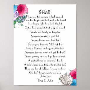 Poster Jeu de photo de mariage au design de rose magnifiq