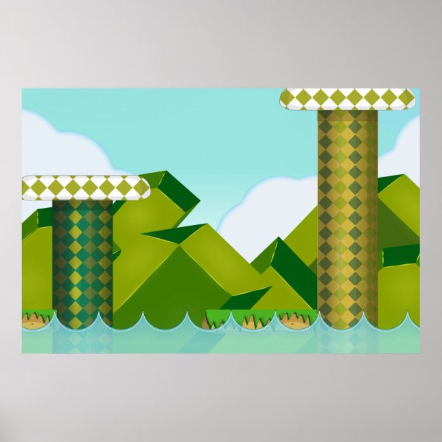 Poster Jeu de plateforme rétro (Devant)