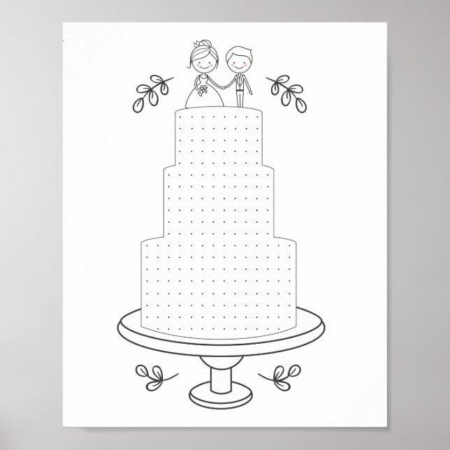 Poster Jeu de points d'activité de mariage illustré (Devant)