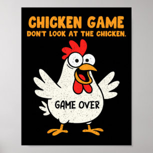 Poster Jeu de poulet drôle Ne regardez pas l'animation de