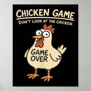 Poster Jeu De Poulet Ne Regarde Pas Le Poulets Drôle De P