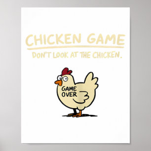 Poster Jeu de poulet Ne regardez pas le poulet drôle de p
