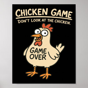 Poster Jeu de poulet Ne regardez pas le poulet drôle de p