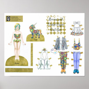 Poster Jeu de poupées Emma et Violet - Lecture ou afficha