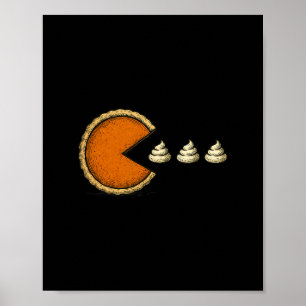 Poster Jeu de poursuite de tarte à la citrouille de Thank