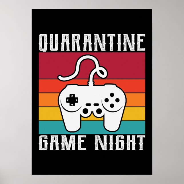 Poster Jeu de Quarantine Nuit, Jeu Drôle, Jeu Vidéo (Devant)