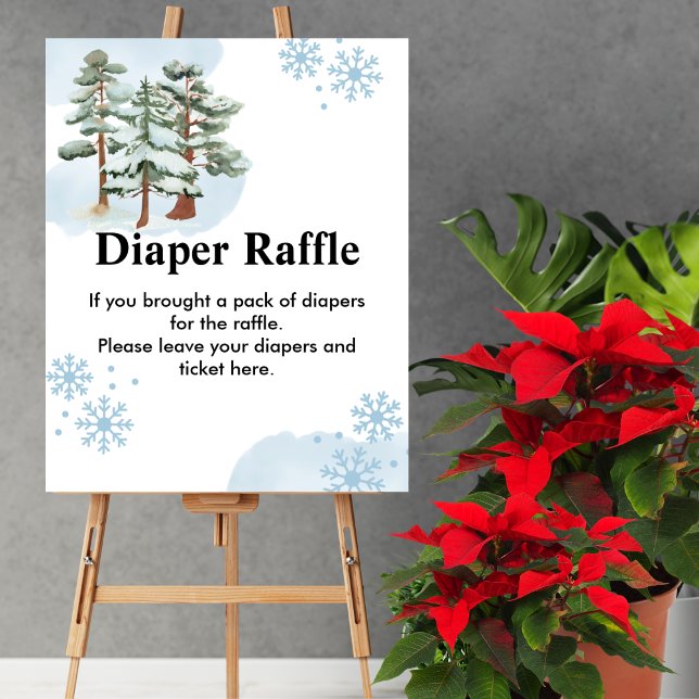 Poster Jeu de raffle de couche Hiver merveilleux flocon d (Créateur téléchargé)