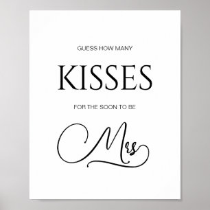 Poster Jeu de Salle de Bain de Mariage Élégant Combien de