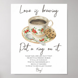 Poster Jeu de shower de mariage sur le thème des tasses à