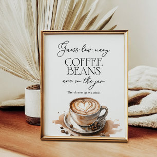 Poster Jeu de société Devinez combien de grains de café
