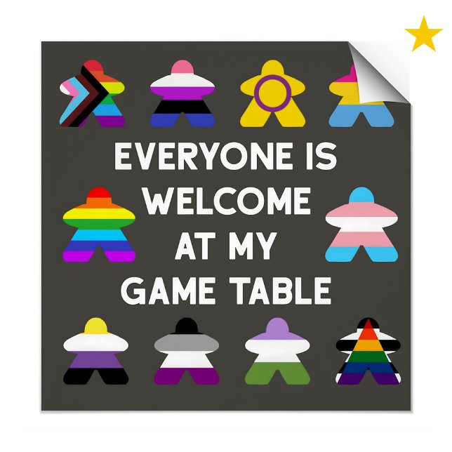 Poster Jeu de société inclusif Meeples Drapeau de la fier (Créateur téléchargé)
