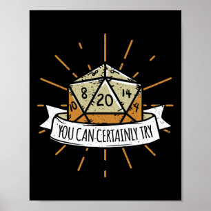 Poster Jeu de société nerd Dungeon que vous pouvez certai
