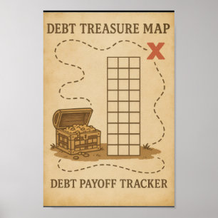 Poster Jeu de suivi de remboursement de carte au trésor d